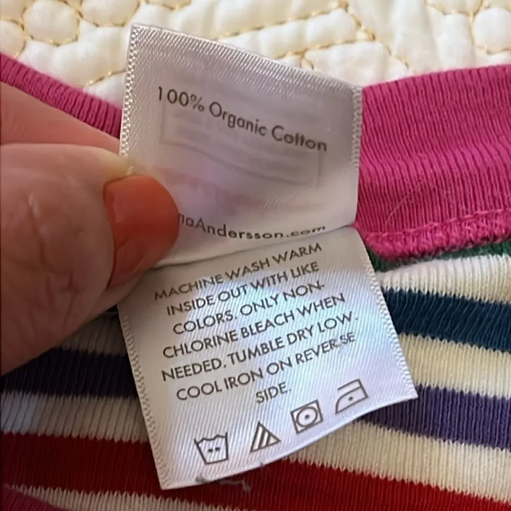 Hanna Andersson short sleeve rainbow stripe pajama set size 12